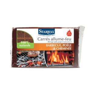 Carrés allume-feu pour barbecue, poêle et cheminée